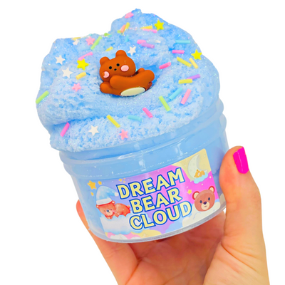 Dream Bear Fluff Cloud Slime Lavender Teddy Bear