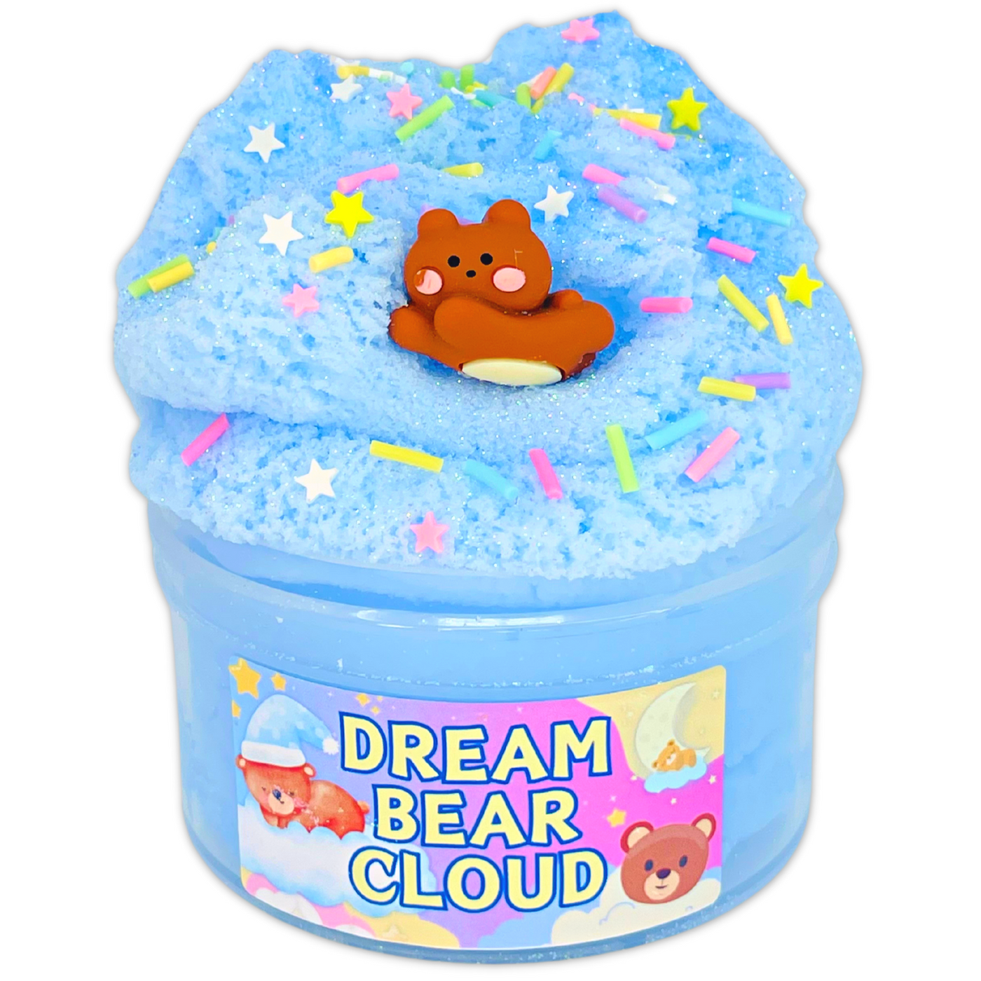 Dream Bear Fluff Cloud Slime Lavender Teddy Bear – Stress Pop Slime