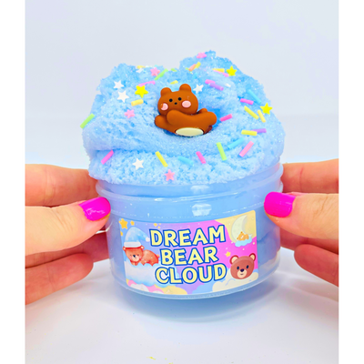 Dream Bear Fluff Cloud Slime Lavender Teddy Bear