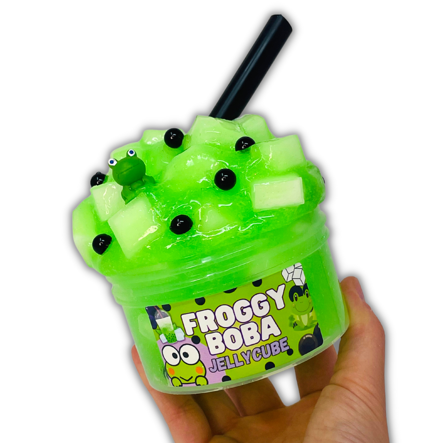 Froggy Boba Jelly Cube Slime Stress Pop Slime