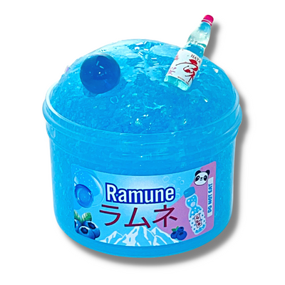 Blueberry Ramune Drink Bingsu Clear Jelly Slime w/ Charms