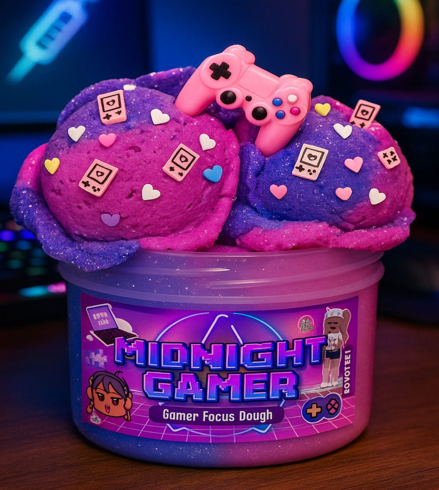 "GAMER GIRL" Gamer Focus Dough Slime